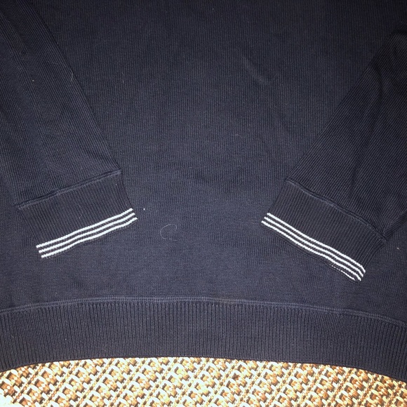 🔷NEW! CHAPS Cotton V-neck Pullover Swtr (Dark Blue w-white trim accent)Sz Large - Picture 4 of 7